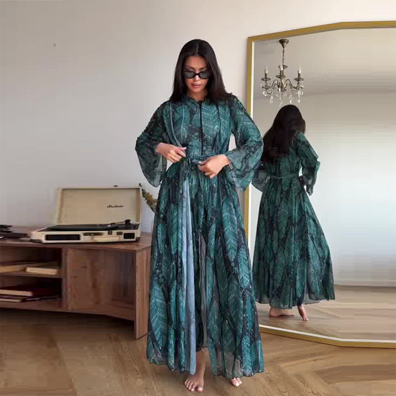 Damen Elegantes Maxikleid mit fließendem Schnitt Echo Archiv