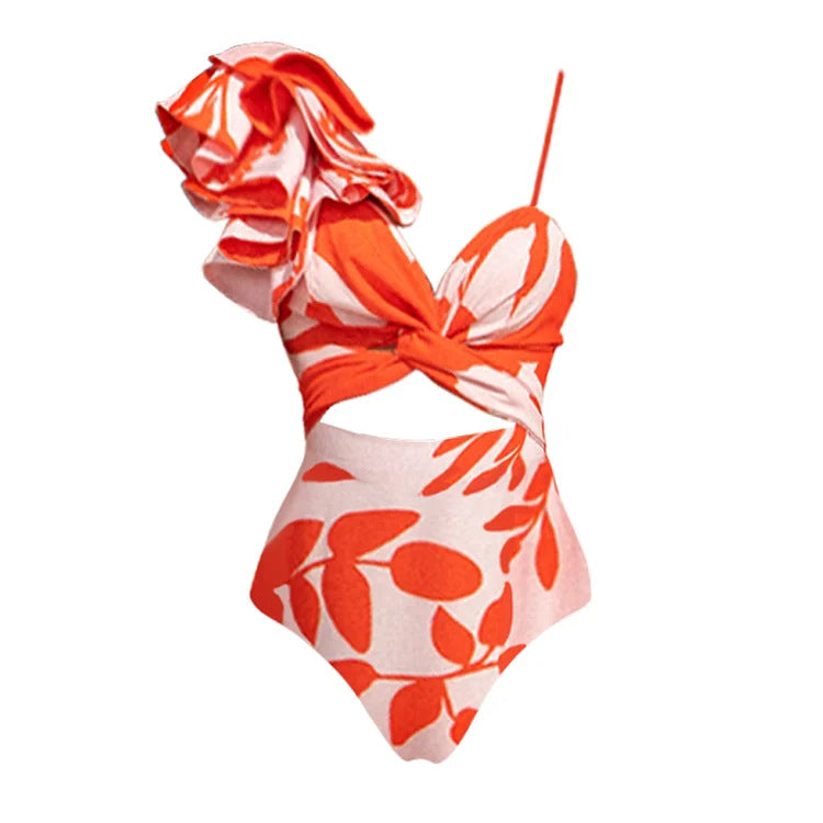 Women's Elegant One-Piece Swimsuit with Voluminous Ruffle Details Mune Fashion