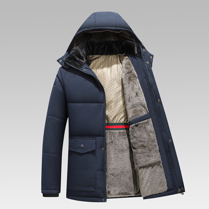 Men's Thermal Parka with cozy faux fur lining and removable hood Mune Fashion