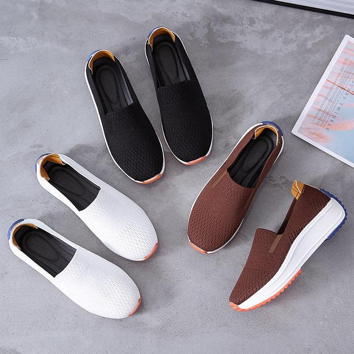 Women's Slip-On Platform Sneaker with Knitted Upper Mune Fashion