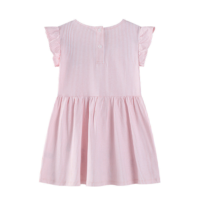 Girl's summer dress with floral design and playful flamingo appliqués Mune Fashion