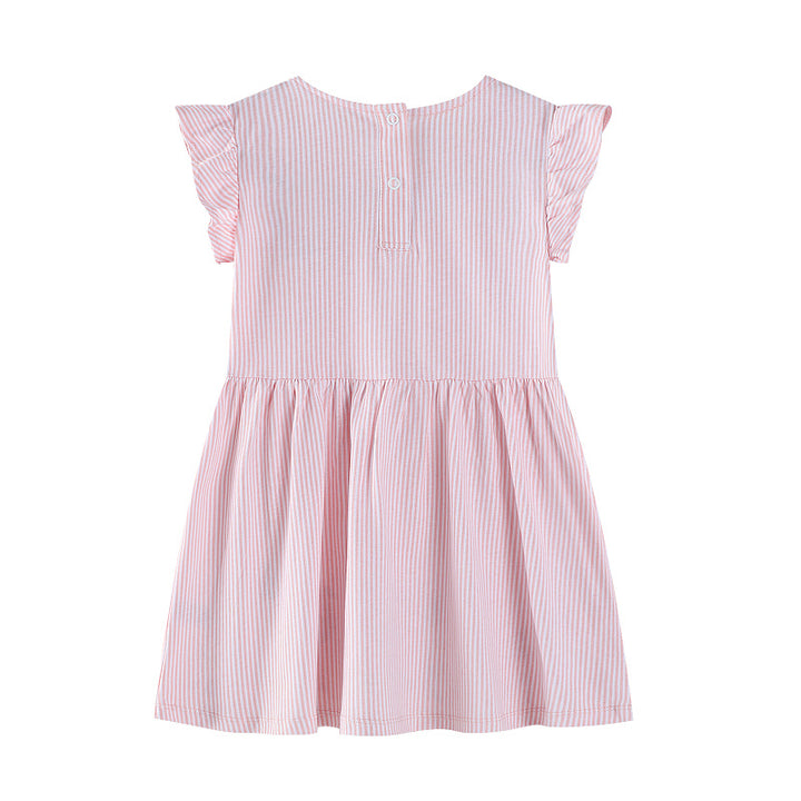 Girl's summer dress with floral design and playful flamingo appliqués Mune Fashion