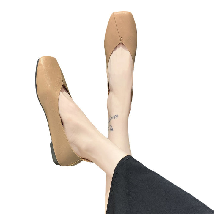 Ladies nan square ballerina slippers made of soft synthetic leather with cushioned comfort insole Mune Fashion