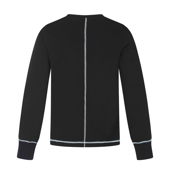 Unisex Long Sleeve Sweatshirt with Round Neck, Mélange Cotton Blend and Subtle Number Print Mune Fashion