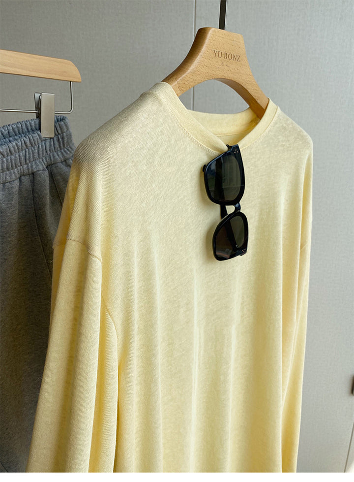 Women's Casual Long Sleeve Shirt with V-Neck Mune Fashion