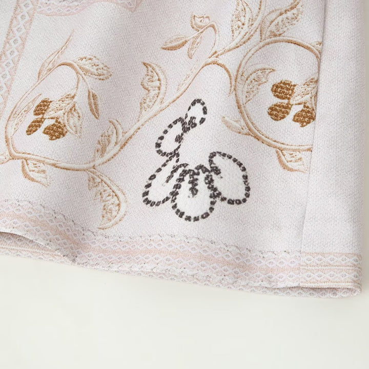 Women embroidered boxy short jacket with stand-up collar and floral embroidery Mune Fashion