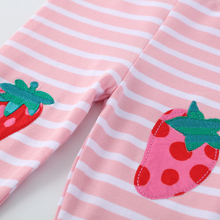 Girl Leggings with Cheerful Strawberry Design Mune Fashion