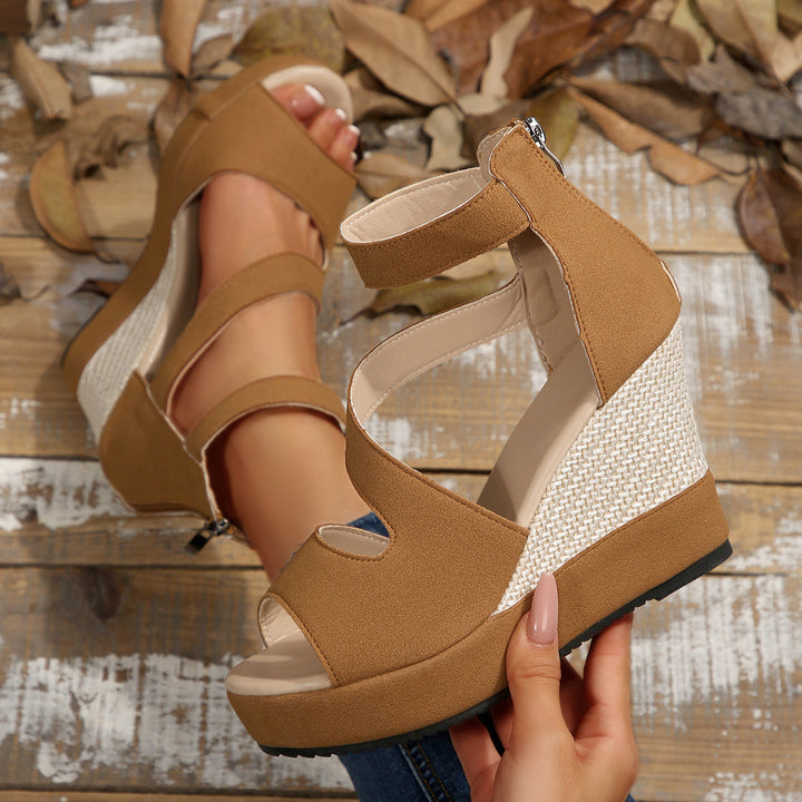 Women's wedge sandals with adjustable ankle strap and platform Mune Fashion