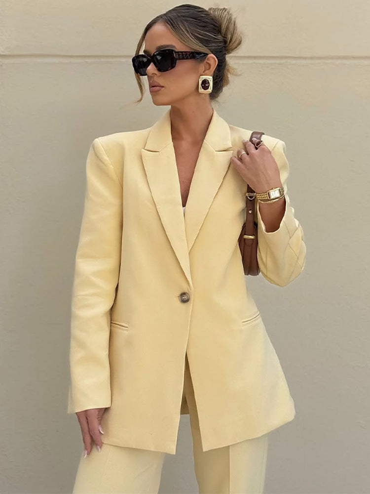 Women's Elegant Oversized Blazer with High Waist and Wide Leg Pants Mune Fashion