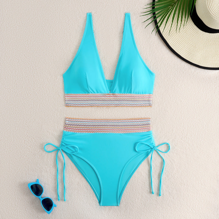Women's High-Waisted Bikini Set with Trendy Lacing Details Mune Fashion