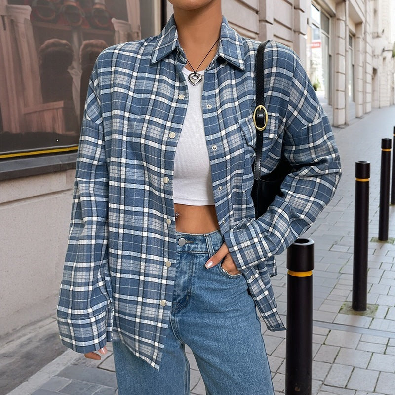 Ladies Checked Overshirt Mune Fashion