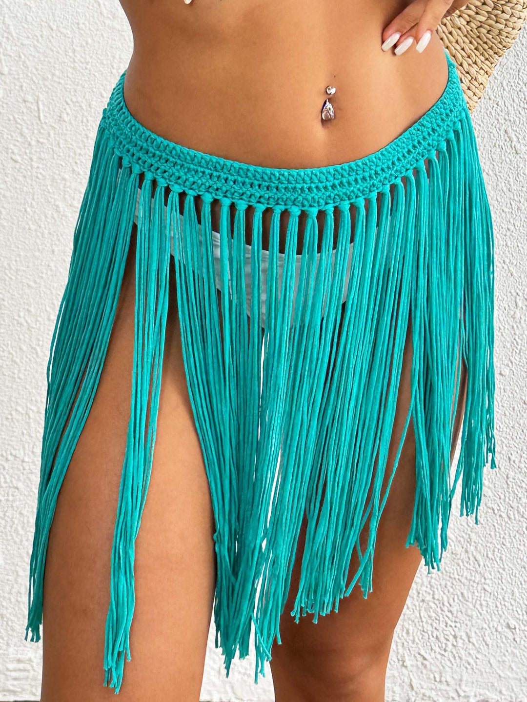 Women’s crochet beach skirt with fringed details Mune Fashion