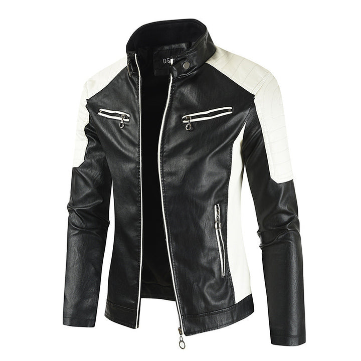 Men's Stylish Biker Jacket with Leather Applications Mune Fashion