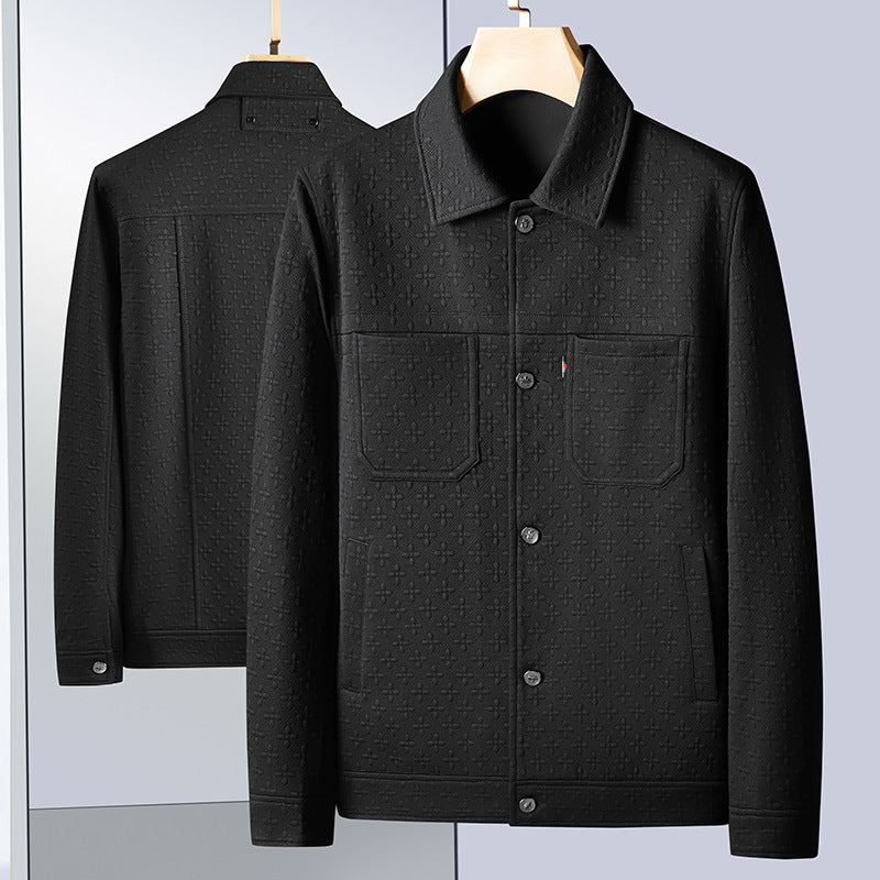 Men's Structured Overshirt Jacket with Shirt Collar and Patch Chest Pockets Mune Fashion