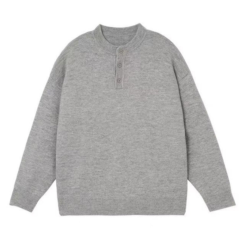 Men's Casual Chunky Knit Sweater with Button Placket Mune Fashion