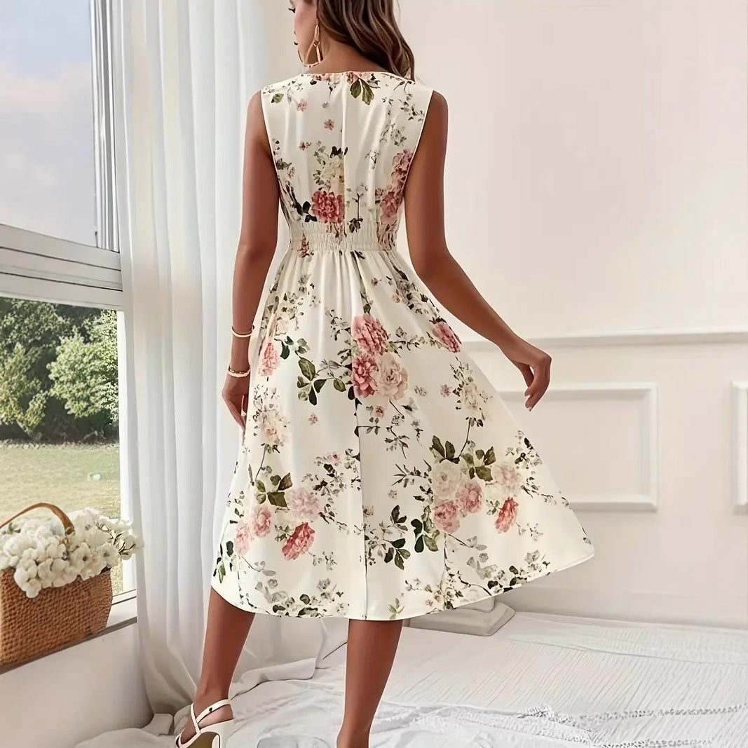 Ladies Playful A-Line Dress with Floral Details Mune Fashion