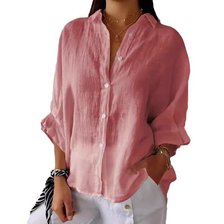 Women's Light Linen Blouse with Loose Fit Mune Fashion