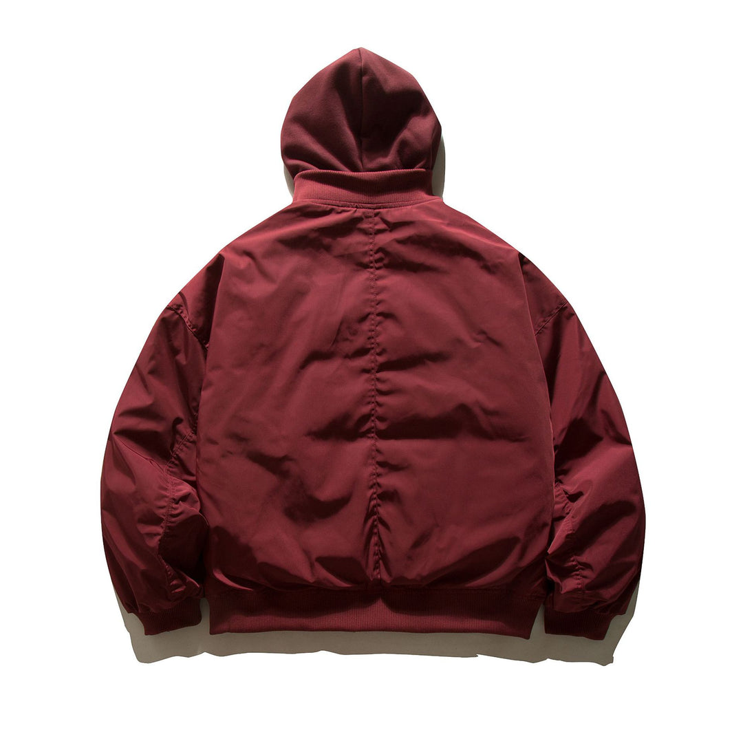 Men's Hooded Bomber Jacket in Pilot Style with Nylon Outer Material and Raglan Sleeves Mune Fashion
