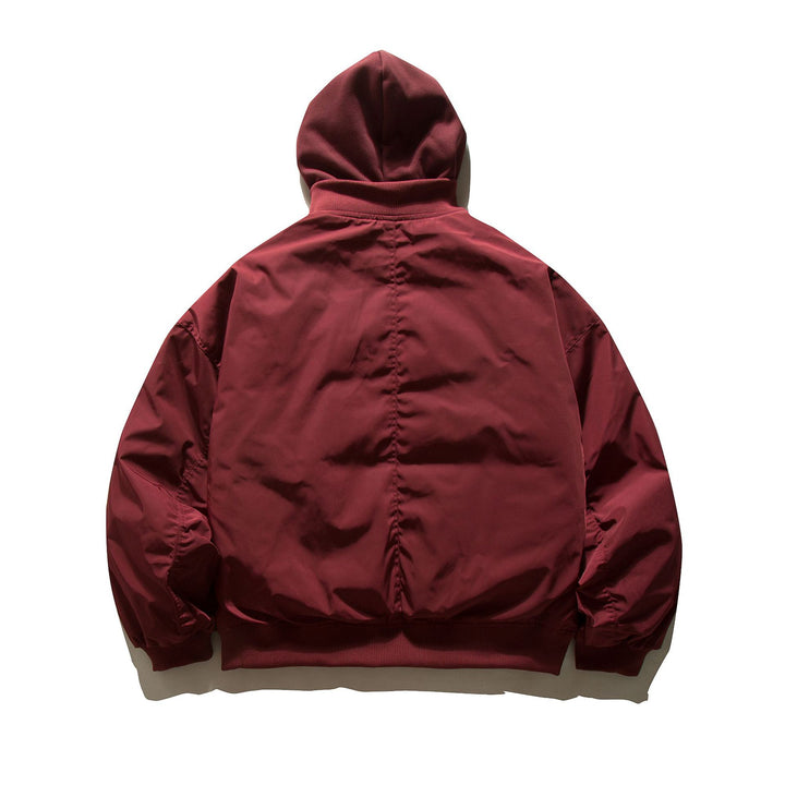Men's Hooded Bomber Jacket in Pilot Style with Nylon Outer Material and Raglan Sleeves Mune Fashion