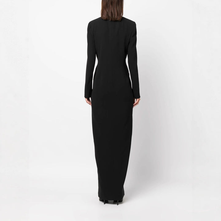 Women's Double-Breasted Blazer Dress with Satin Lapels Mune Fashion