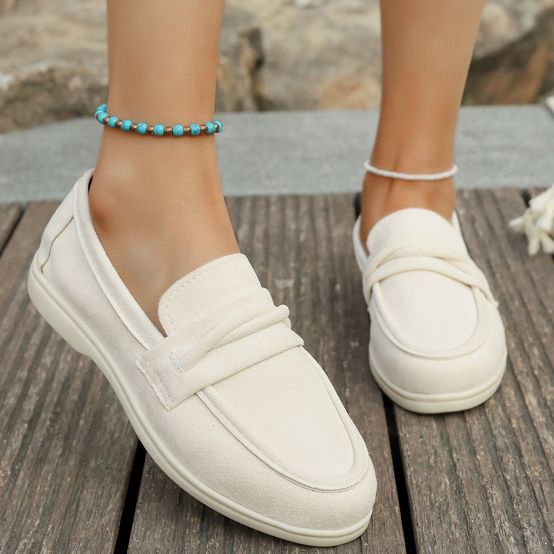 Women's elegant suede-look loafers with padded comfort insole Mune Fashion