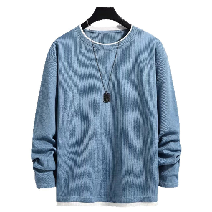 Men's Long Sleeve Shirt with Textured Design Mune Fashion