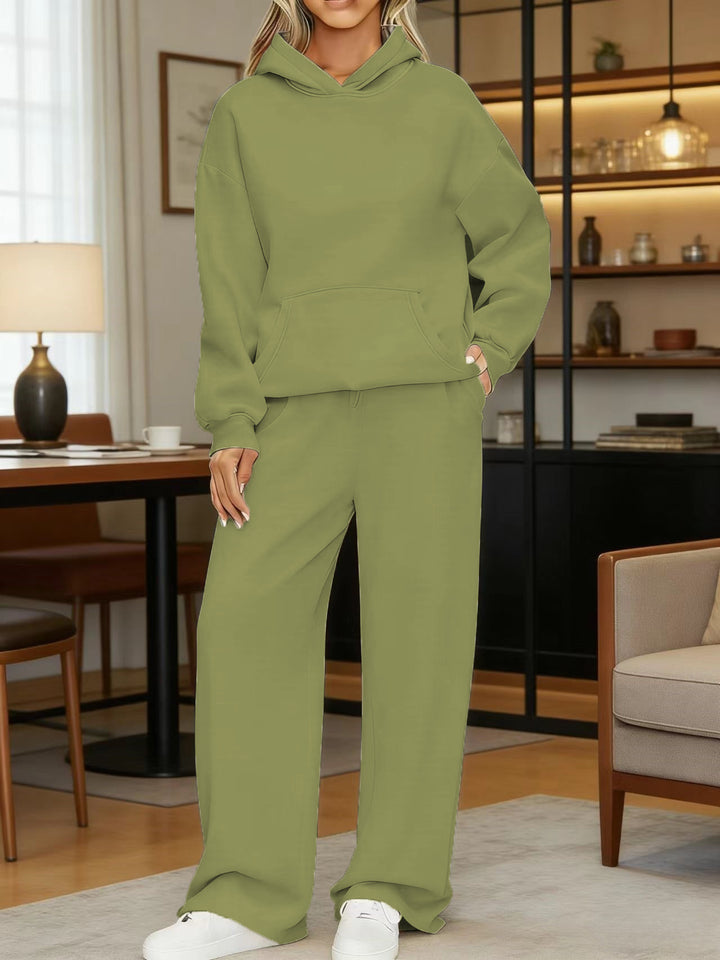 Women's cozy oversized hoodie and wide jogger pants set Mune Fashion