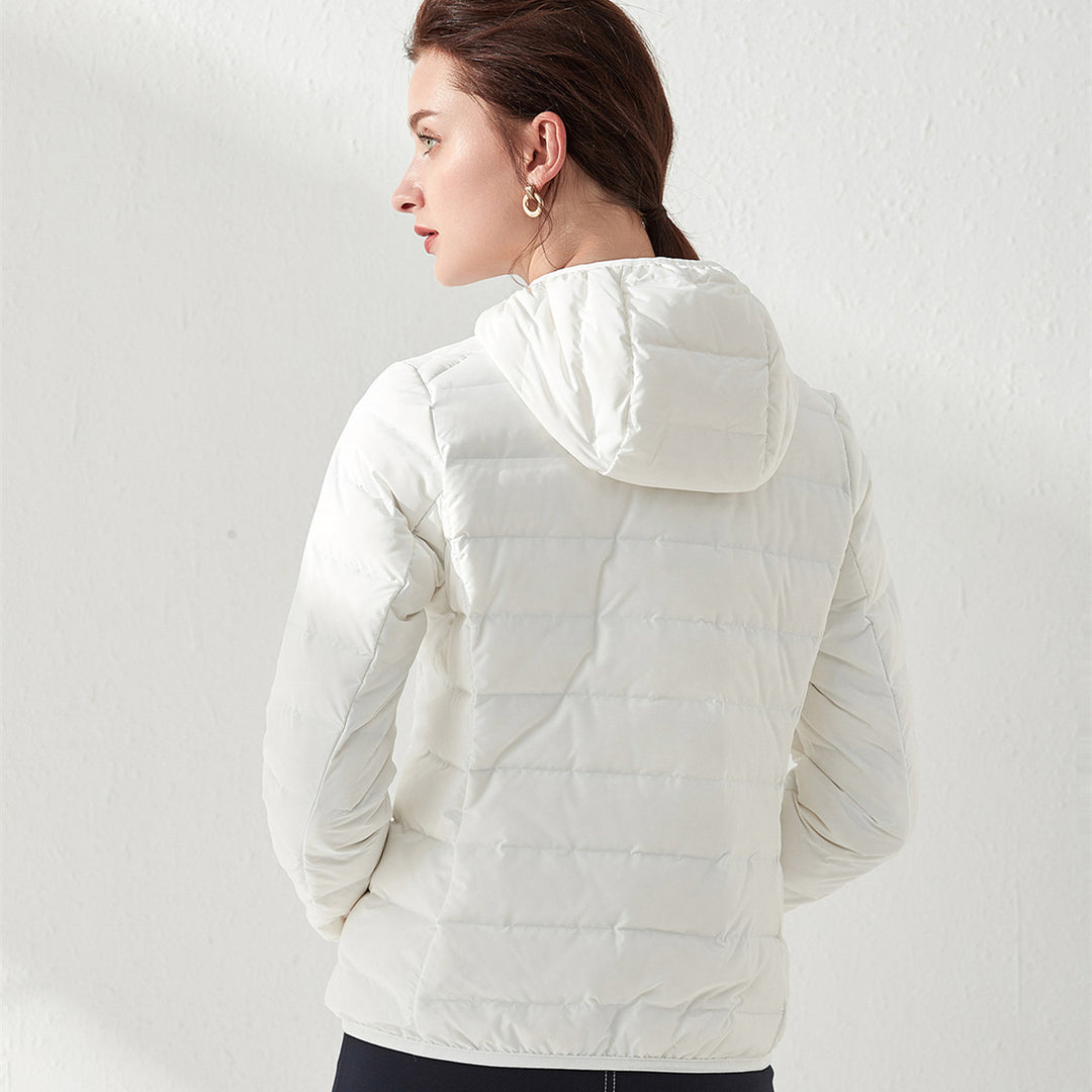 Women's Tailored Ultralight Padded Jacket with Stand-Up Collar and Slim Silhouette Mune Fashion