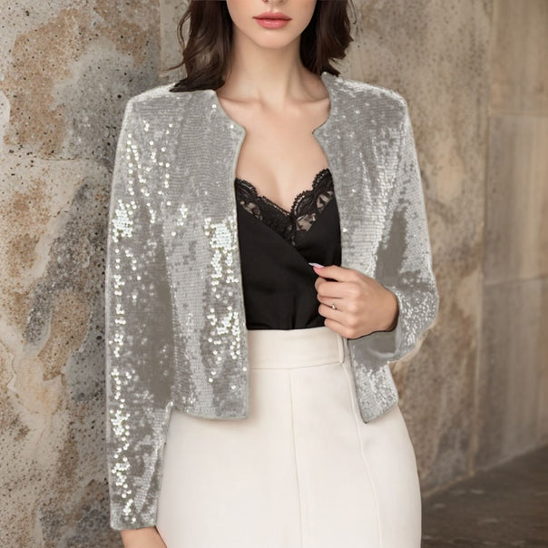 Elegant Glitter Jacket Women's Evening