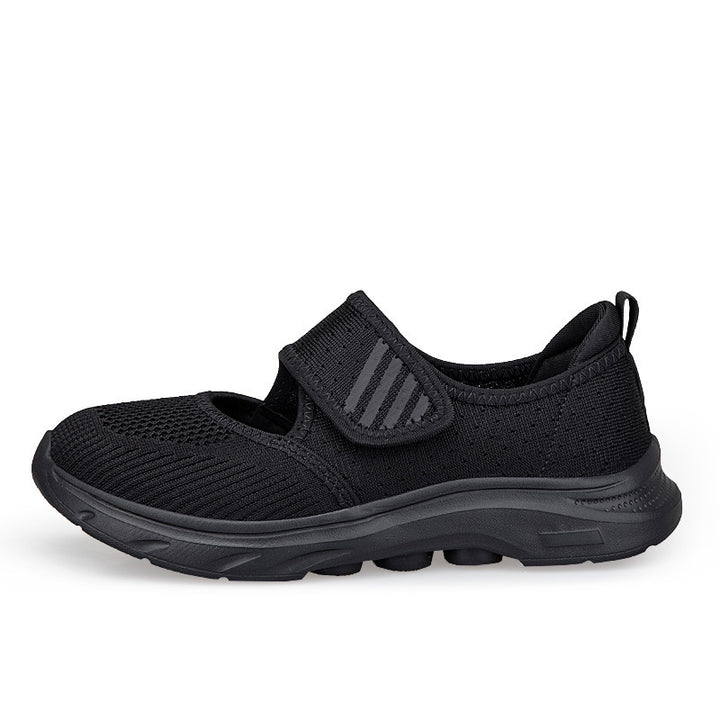 Women's knitted strap sneakers with Velcro, padded insole, and shock-absorbing EVA sole Mune Fashion