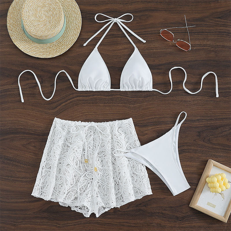 Women's swimwear shorts with elegant crochet texture Mune Fashion