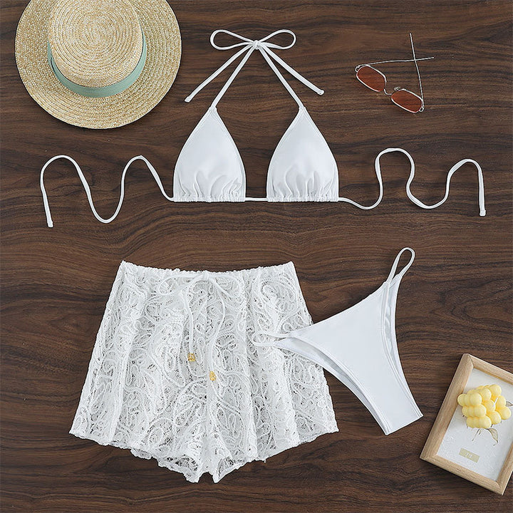 Women's swimwear shorts with elegant crochet texture Mune Fashion