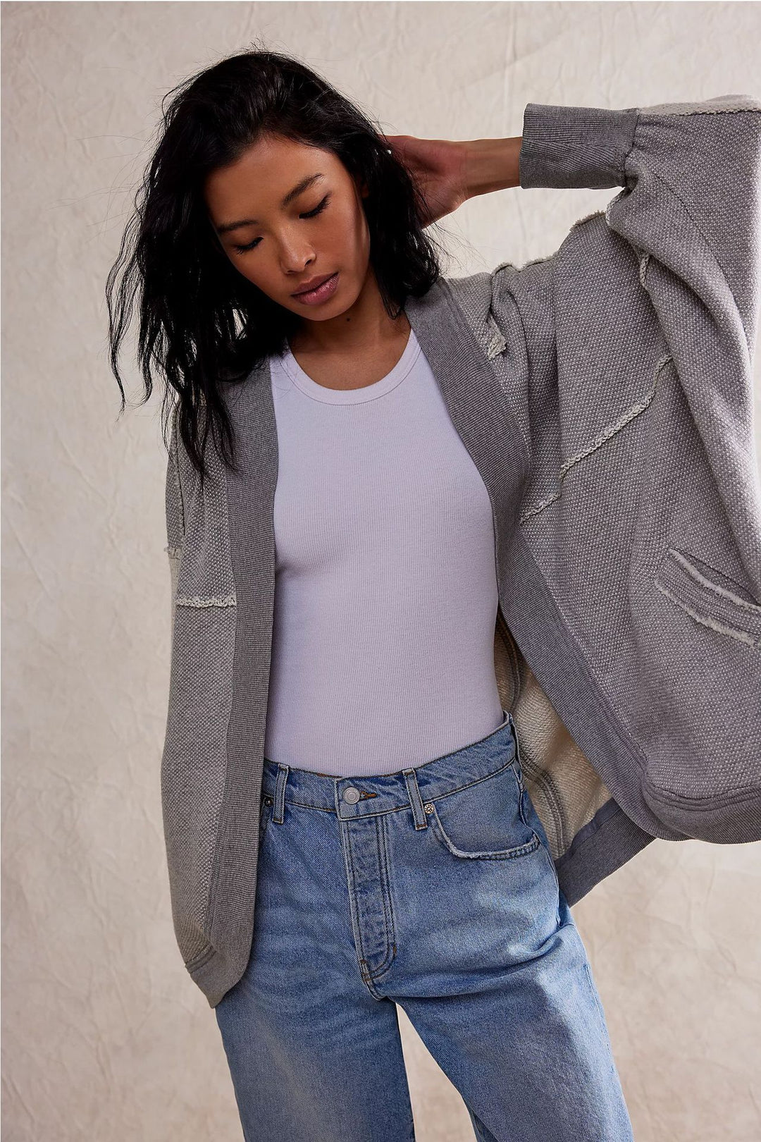 Women's Casual Oversized Sweat Jacket