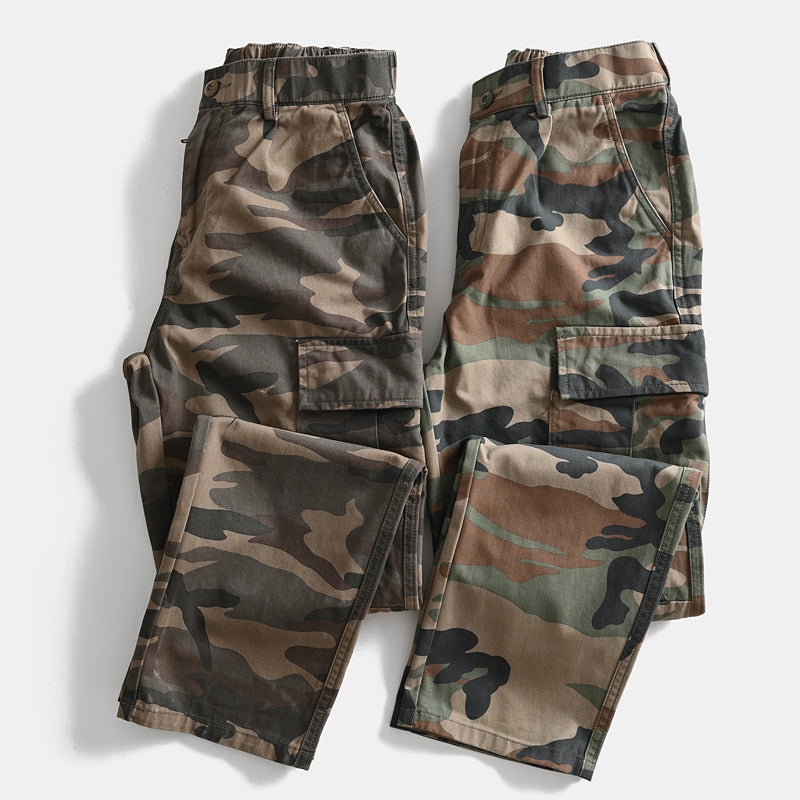 Men's cargo pants in military look with multiple pockets and straight cut Mune Fashion