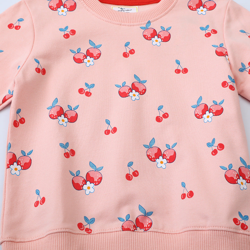 Girl's sweatshirt with cheerful cherry design Mune Fashion
