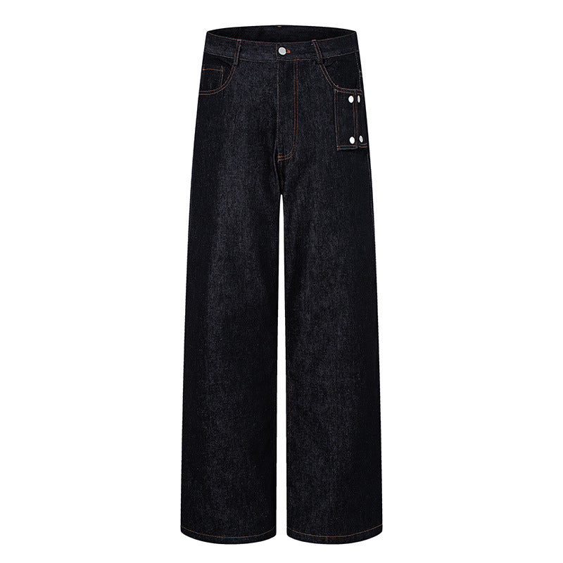Women High-Waisted Wide-Leg Jeans with Utility Pocket Mune Fashion
