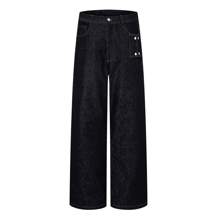 Women High-Waisted Wide-Leg Jeans with Utility Pocket Mune Fashion