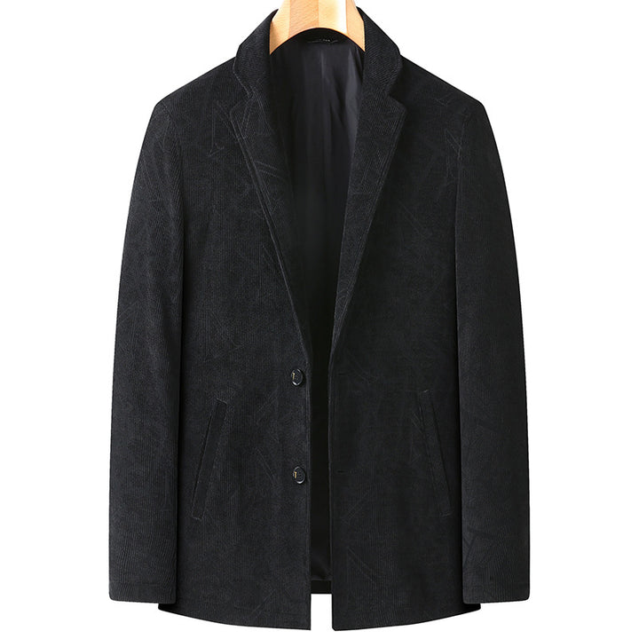 Men's structured blazer made of wool blend with subtle diamond pattern and narrow lapel Mune Fashion