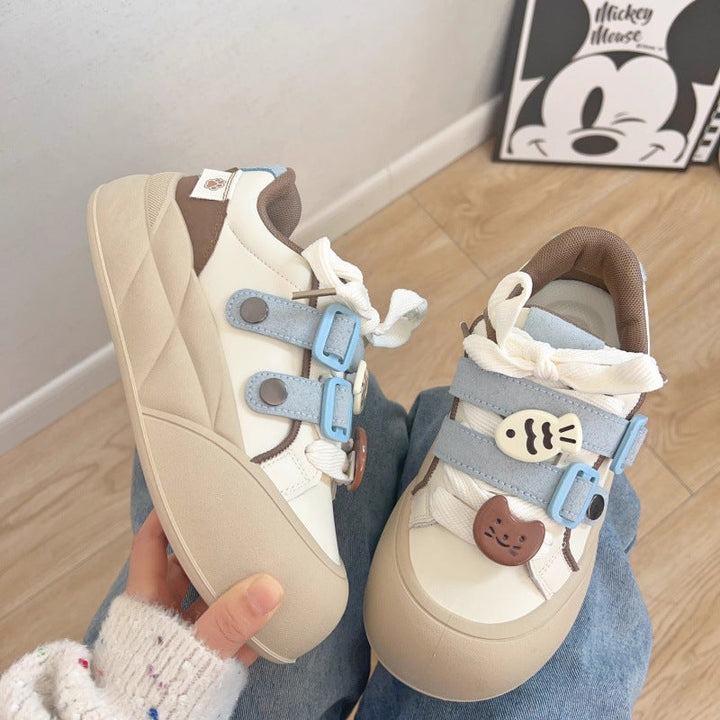 Women's fashionable casual sneakers with colorful animal appliqués Mune Fashion