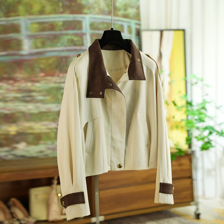 Women's stylish and elegant short jacket with velvet collar Mune Fashion