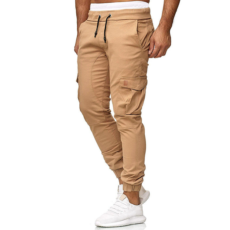 Men's cargo jogger pants with elastic waistband, drawstring and tapered leg Mune Fashion