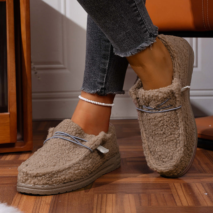 Ladies Cozy Sherpa Slippers with Flexible Rubber Outsole Mune Fashion