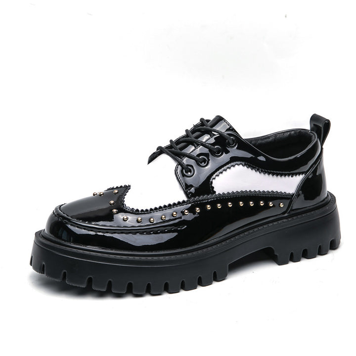 Women’s Platform Brogue Derby with distinctive profile sole and patent leather look Mune Fashion
