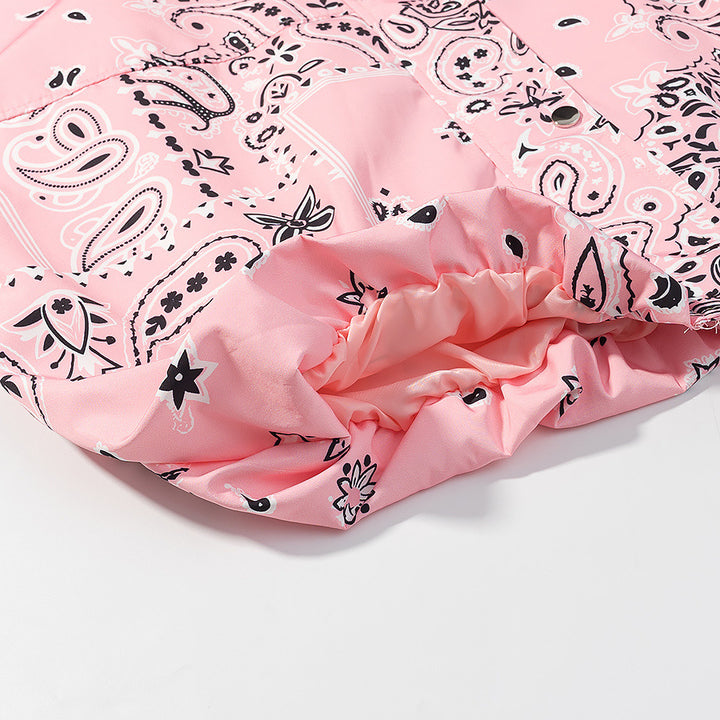 Women's Hooded Blouson with Bandana Print and Elastic Hem Mune Fashion