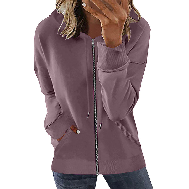 Women's hooded jacket with full zipper, kangaroo pockets and elastic cuffs Mune Fashion