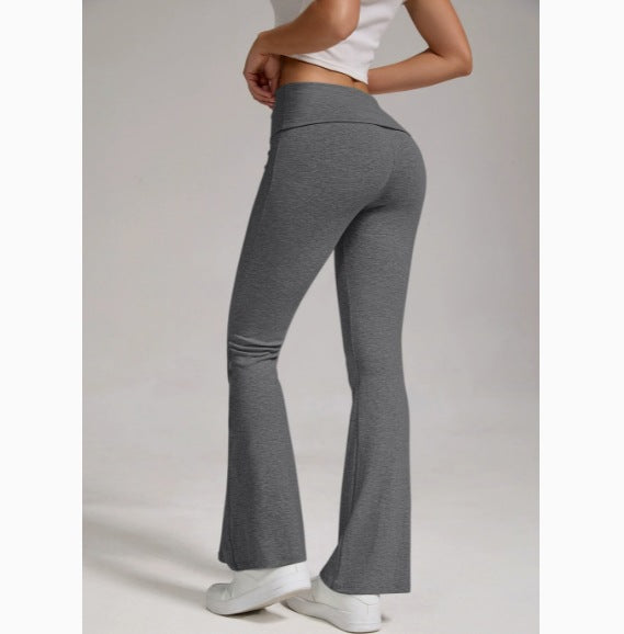 Women's high-waisted stretch flare yoga pants with shaping waistband Mune Fashion
