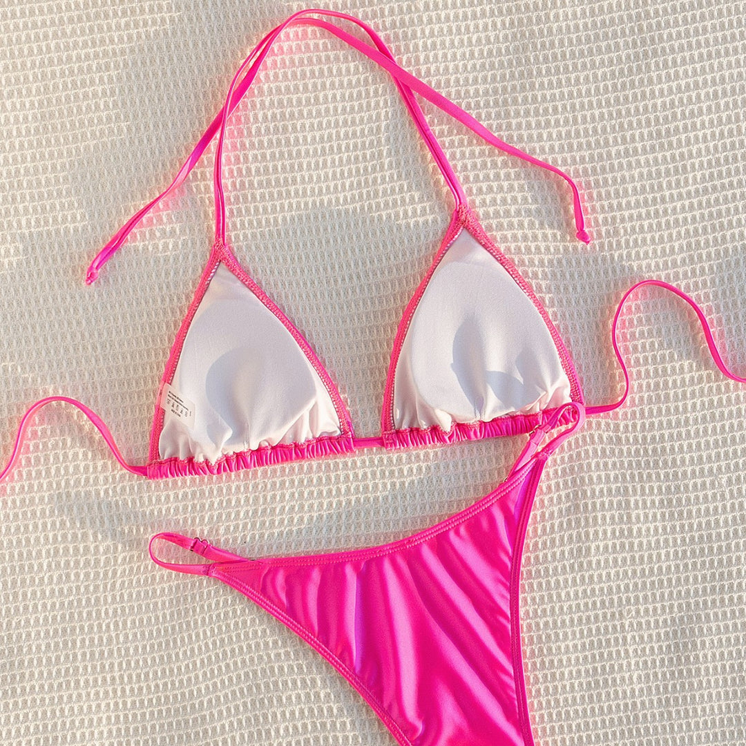 Women's bikini set with adjustable straps and shiny finish Mune Fashion