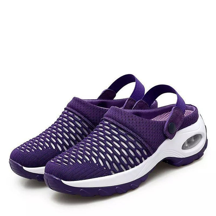 Women's Breathable Mesh Sports Clog with Adjustable Heel Strap and Air Cushion Mune Fashion