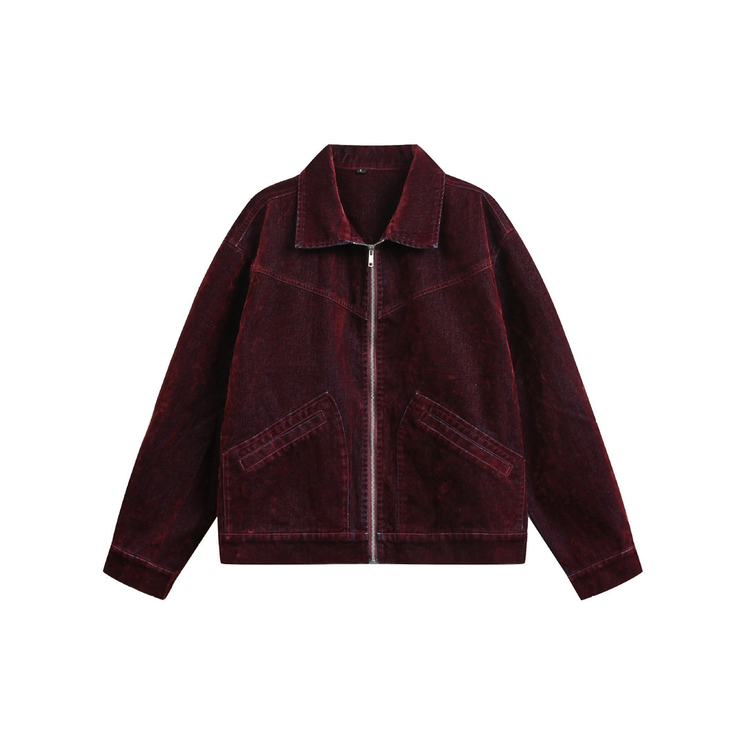 Unisex Boxy Blouson Jacket made of velours suede look with full zip and flap pockets Mune Fashion