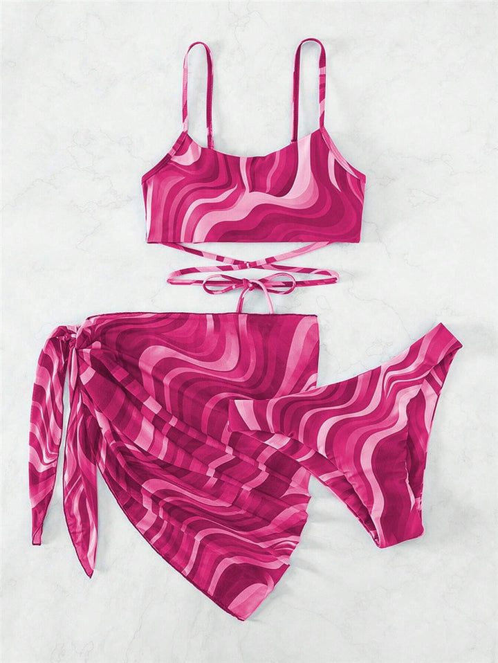 Women's Trendy Swimwear Set with Wrap Skirt Mune Fashion